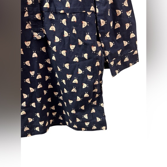 Crewcuts navy blue long sleeves dress with chicken prints dress - Picture 4 of 6